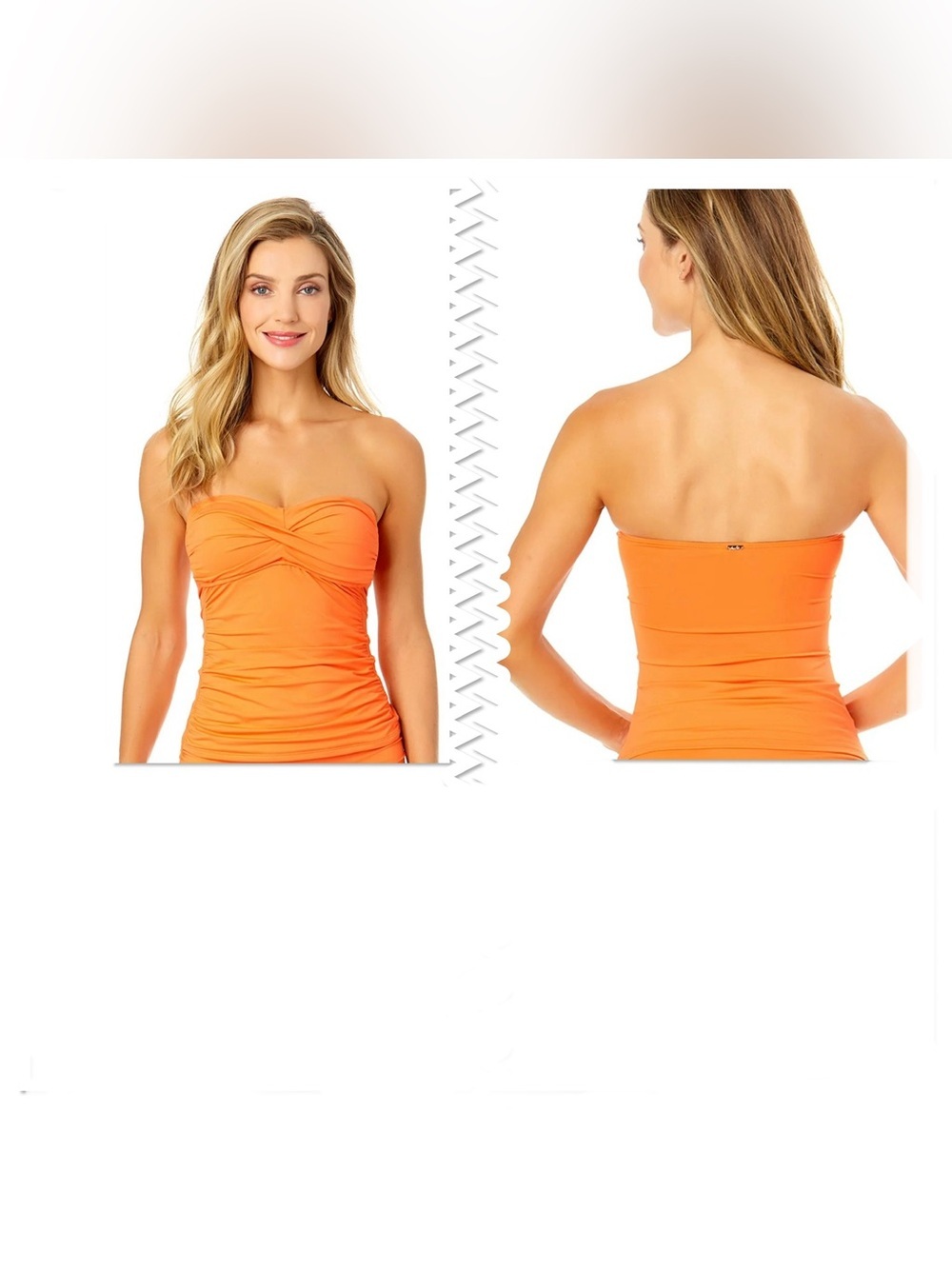 Anne Cole Twist Front Bandeaukini Swim Top Size Medium